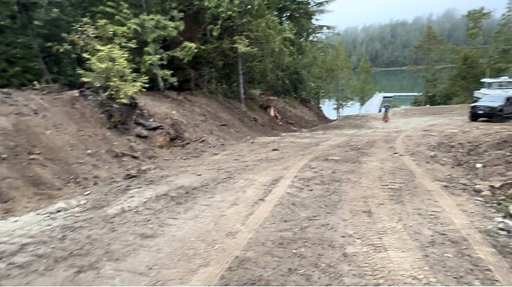 Road access to the shore at Broken Island Group Properties